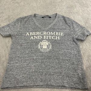 Gray Woman’s Abercrombie and Fitch v neck short sleeve tee